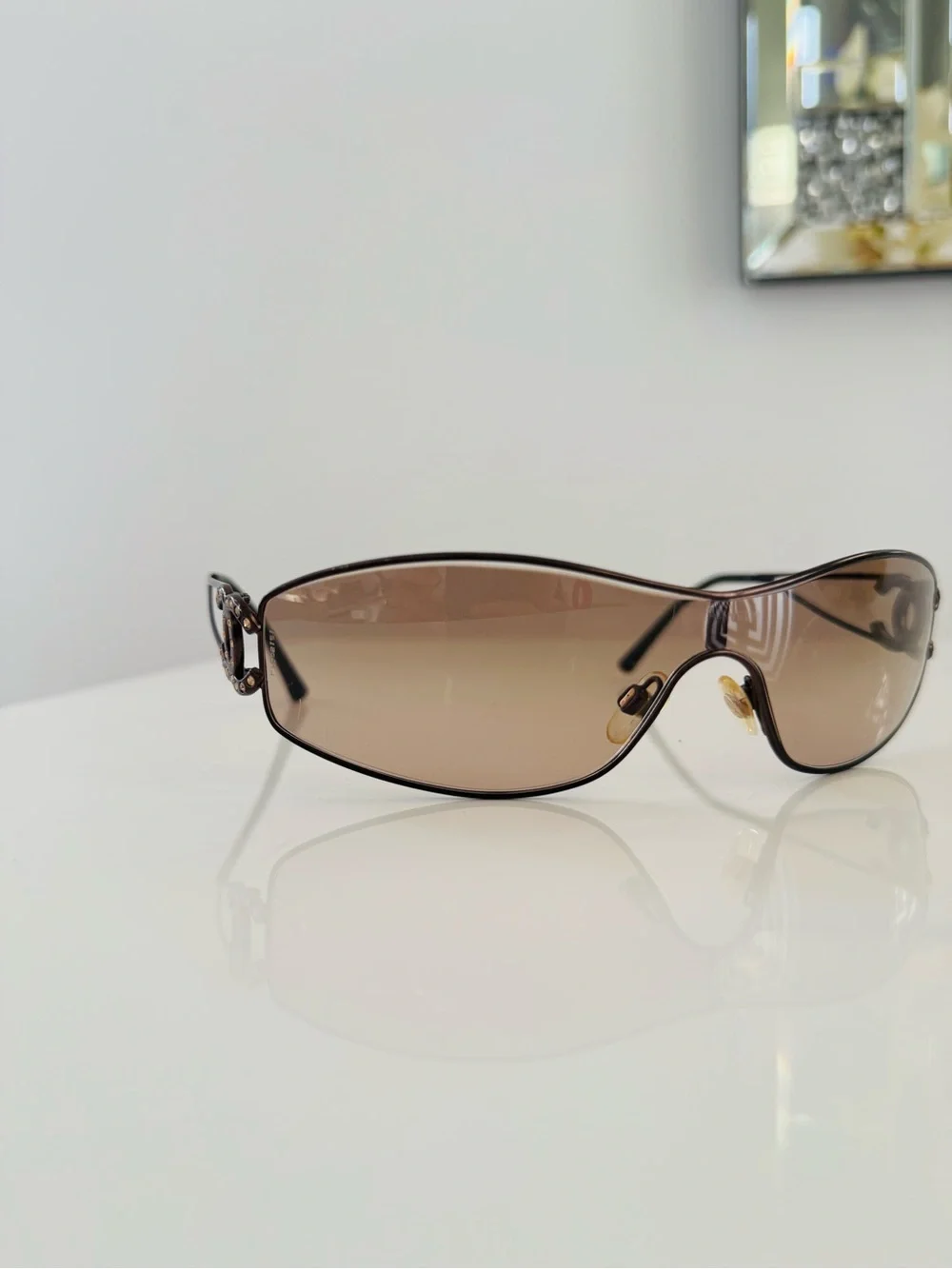 RARE 🍒 Vintage Authentic Chanel rhinestone CC sunglasses ✨